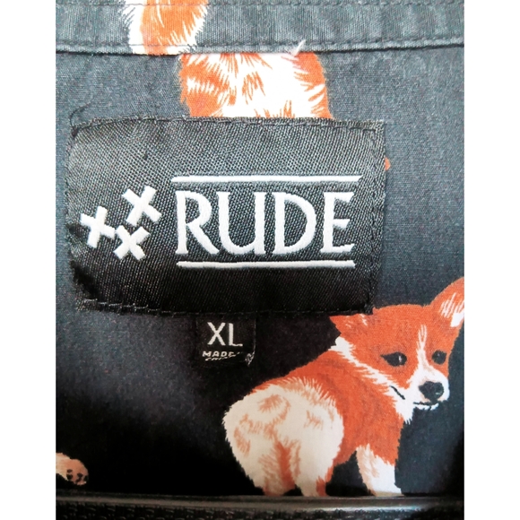 RUDE Black Shirt with Corgi Pattern - Picture 6 of 6